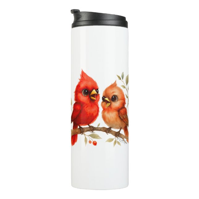 Charming Northern Cardinal Thermal Tumbler (Rotated Right)