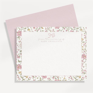 Charming nursery note card featuring a delicate co