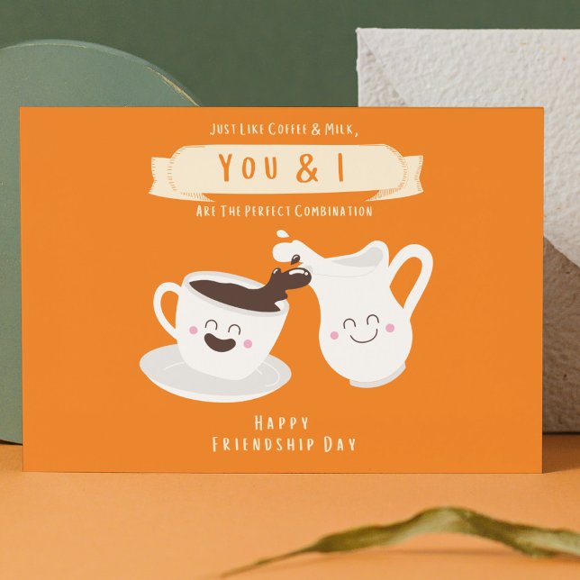 Charming Orange and White Coffee and Milk  Holiday Postcard (Creator Uploaded)