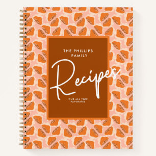 Charming Orange Mushroom patten Personalize Name Notebook