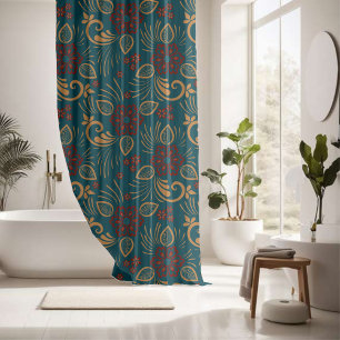 Charming ornamental floral Design Shower Curtain