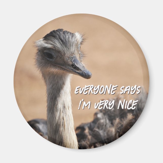 Charming ostrich magnet (Front)