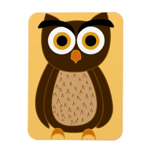 Charming Owl Illustration Magnet