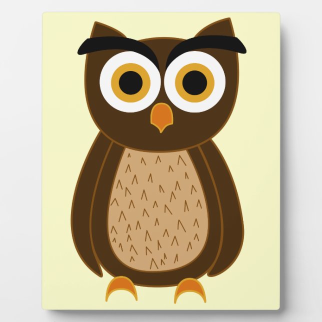 Charming Owl Illustration Plaque (Front)