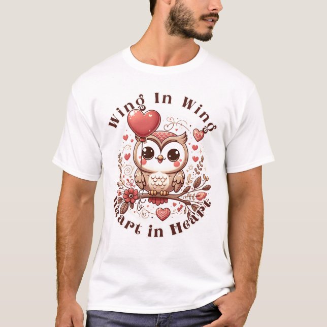 Charming Owl Love Balloon T-Shirt (Front)
