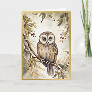 Charming Owl Woodland Greetings Card
