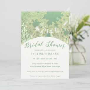 Charming Painted Foliage Bridal Shower Invitation