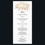 Charming Pampas Grass White Flowers Wedding Menu<br><div class="desc">Elegant design featuring gorgeous watercolour pampas grass,  white flowers arrangement,  beautiful handwriting script and special fonts. Use Personalise tool to add your info,  make changes. For matching items,  please,  visit my Pampas Grass Floral Collection.</div>