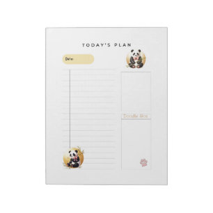 Charming Panda Bears Daily Plans Notepad
