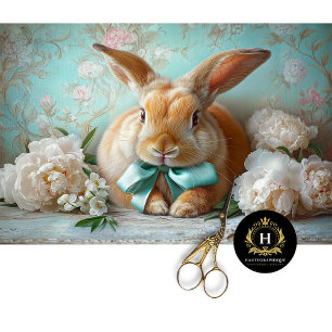 Charming Pastel Bunny & Peony Easter Decoupage Tissue Paper