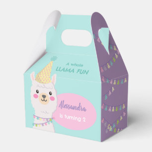 Charming pastel coloured llama Favour Box