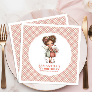Charming Pastel Fairy Floral 4th Birthday Party Napkin