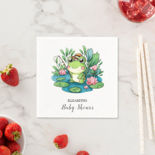 Charming Pastel Frog Baby Shower Napkin