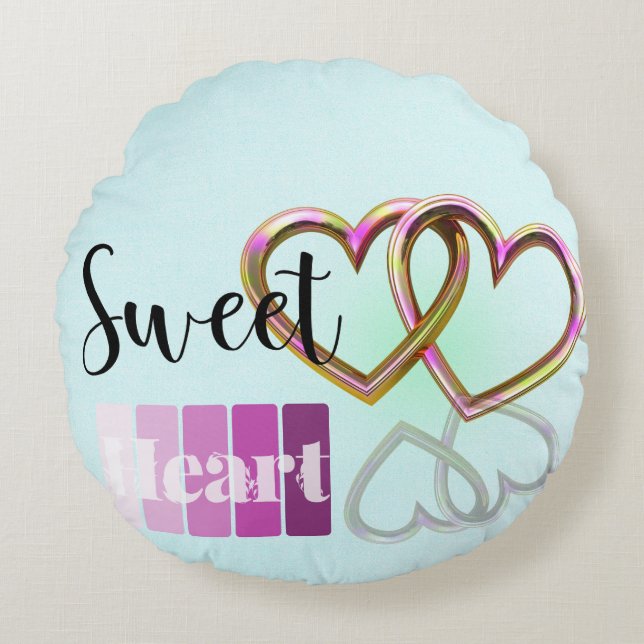Charming Pastel Sweetheart Round Pillow (Front)
