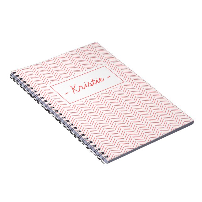 Charming Pattern (Coral) Notebook (Right Side)