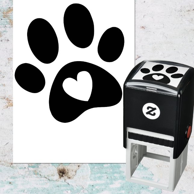 Charming Paw Print With Heart Self-inking Stamp (Creator Uploaded)