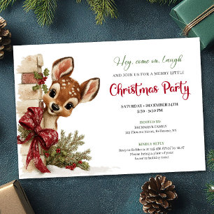 Charming peeking reindeer editable invite download