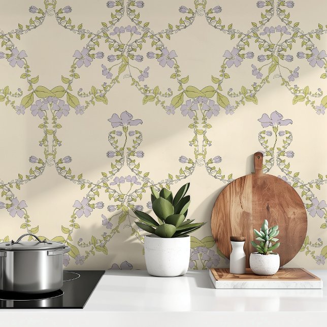 Charming Periwinkle Lilac & Green Wallpaper (Creator Uploaded)