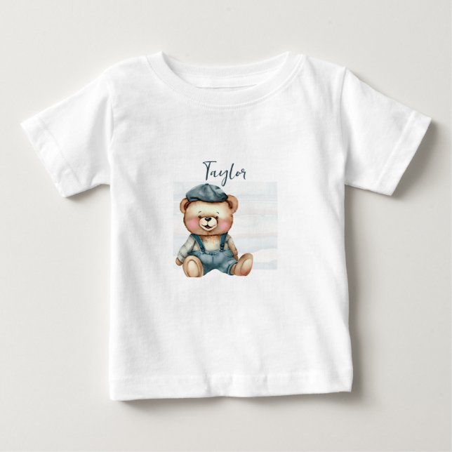 Charming Personalised Bear Baby T-Shirt (Front)
