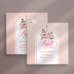 Charming petals and prosecco bridal shower guest book