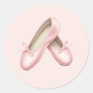 Charming Pink Ballet Flats Emoji  Classic Round Sticker