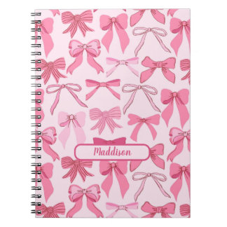 Charming Pink Bow Pattern Notebook