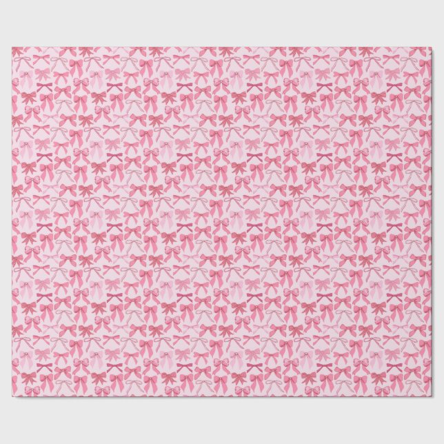 charming pink bow pattern wrapping paper (Seam)