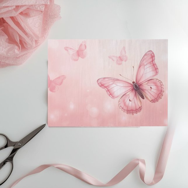 charming pink butterlies tissue paper (Creator Uploaded)