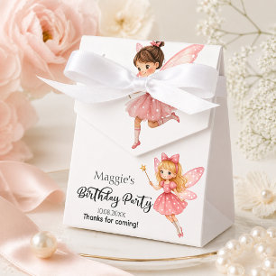 Charming Pink Fairies Woodland Birthday Party Favour Box