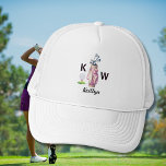 Charming Pink Golf Bag Personalized Monogrammed  Trucker Hat<br><div class="desc">Fun and cute as can be this pink golf bag -- this lady loves golf -- personalized with her monograms / initials -- she is ready to challenge the course. This is a great gift for all golf lovers -- fun / attractive / unique. If you need any design assistance,...</div>
