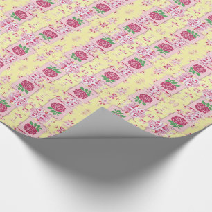 Charming Pink Roses Wrapping Paper