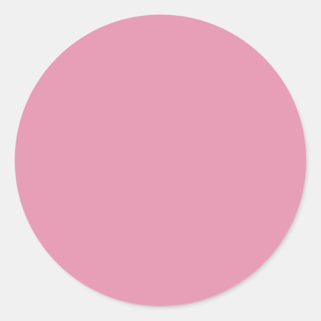 Charming Pink Solid Colour Classic Round Sticker (Front)