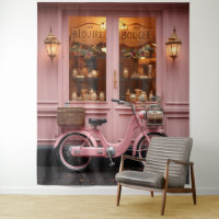 Charming Pink Storefront with Vintage Moped