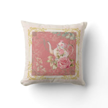 Charming Pink Vintage Vibes Cottage Teapot