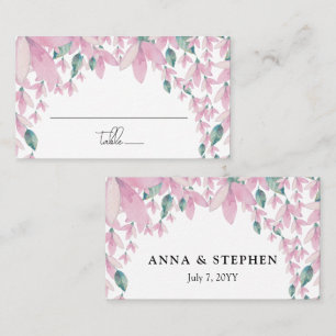 Charming Pink Wisteria Floral Place Card