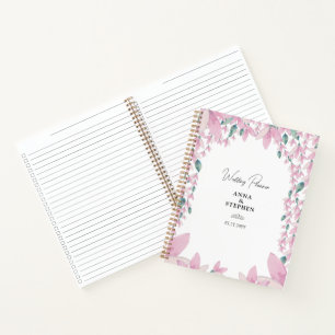 Charming Pink Wisteria Wedding Planner Notebook