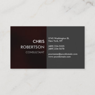 Charming Plain Browny Red Attractive Business Card