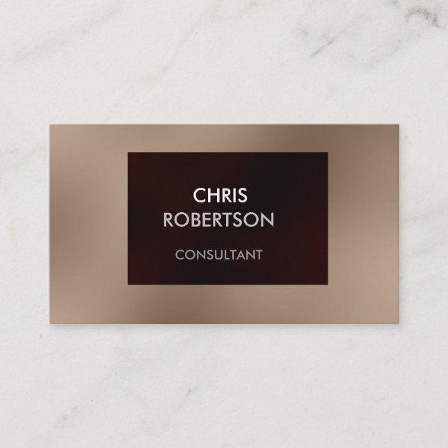 Charming Plain Browny Red Attractive Business Card (Front)
