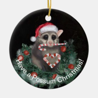 Charming Possum Christmas  Ceramic Tree Decoration