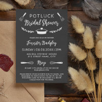 Charming Pot & Tools Potluck Bridal Shower Invitat