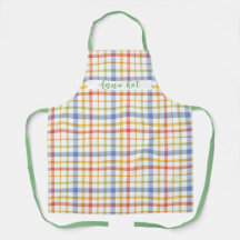 Charming Pretty Plaid Apron in Sweet Spring Colour