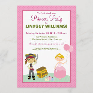 Charming Princess & Pirate Party Invitation