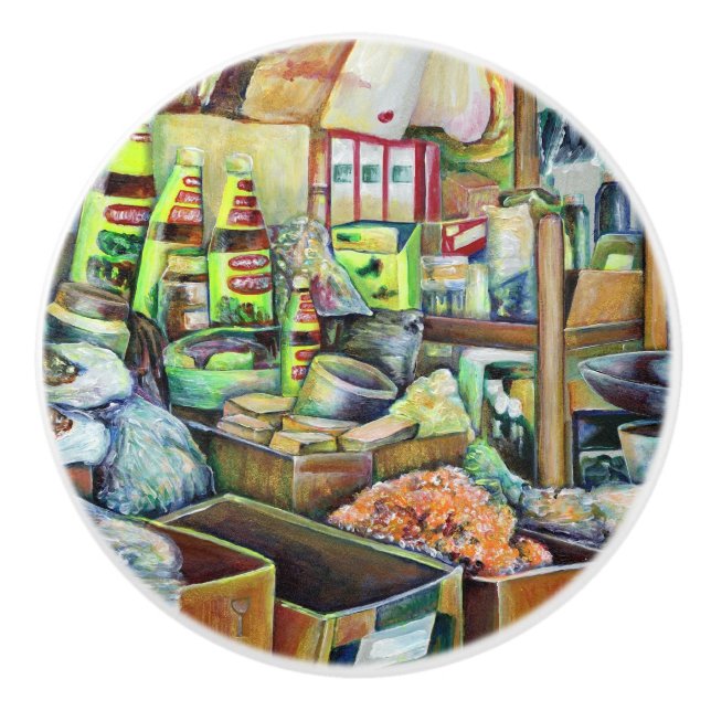 Charming Promises of a Fine Tekka Centre Singapore Ceramic Knob (Front)