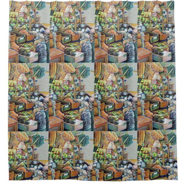 Charming Promises of a Fine Tekka Centre Singapore Shower Curtain (Front)