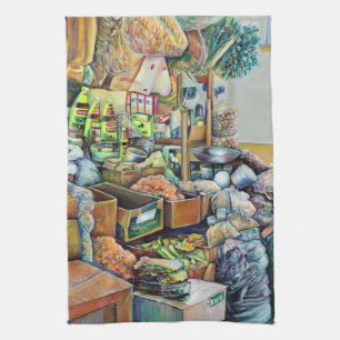 Charming Promises of a Fine Tekka Centre Singapore Tea Towel