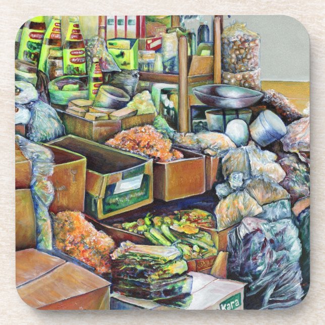 Charming Promises of fine Tekka Centre, Singapore Coaster (Front)