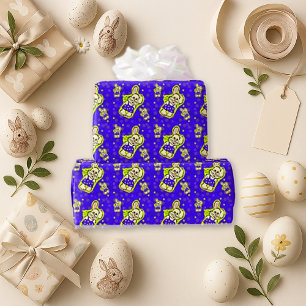 Charming Purple Bunny Easter Wrapping Paper