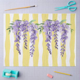 Charming purple grapes Yellow stripes decoupage Tissue Paper