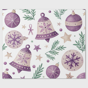 Charming Purple Holiday Wrapping Paper – 45 ft Rol