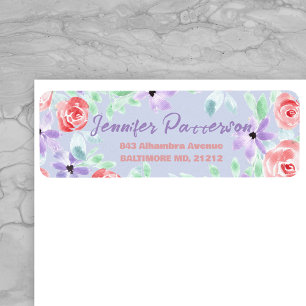 Charming Purple Lavender Red Return Address